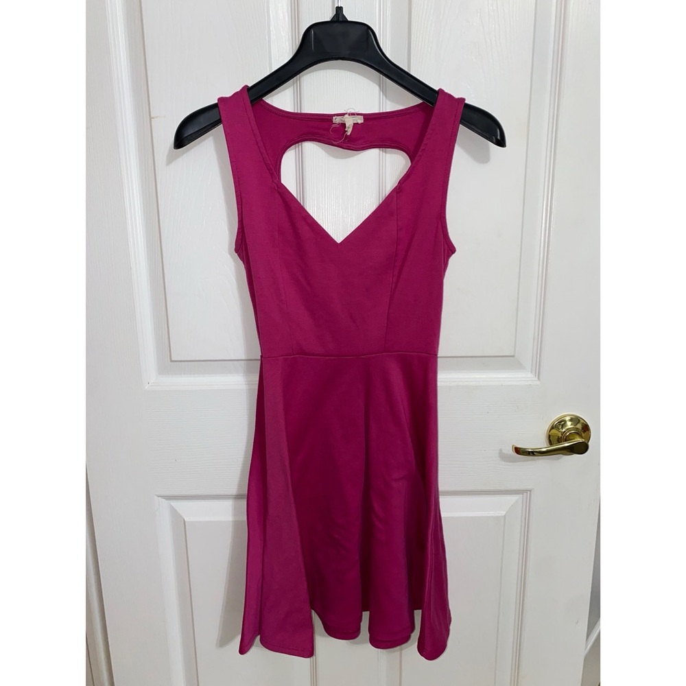 Pink, Short, Heart-shaped Back Dress